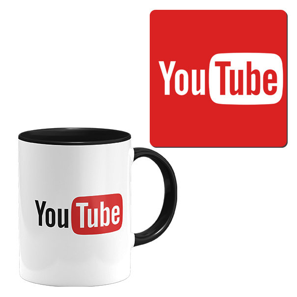 ماگ مدل یوتیوب کد 01 به همراه زیرلیوانی