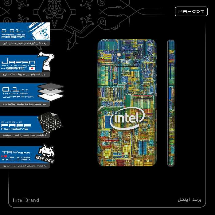 برچسب پوششی ماهوت مدل Intel Brand-FullSkin مناسب برای گوشی موبایل شیائومی Poco X3 NFC