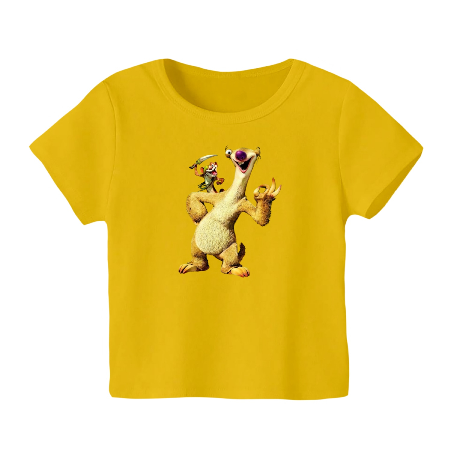 تی شرت آستین کوتاه بچگانه مدل عصر یخبندان کد 5 رنگ زرد