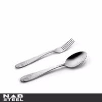 سرویس قاشق و چنگال ناب استیل 86 پارچه مدل امپریال استیل براق جعبه چوبی مشکی