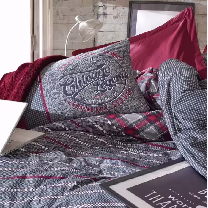 سرویس ملحفه کاتن باکس مدل Masculine دو نفره 4 تکه