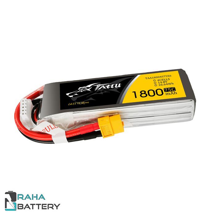 باتری لیتیوم پلیمر 4 سل Tattu 1800mAh 75C