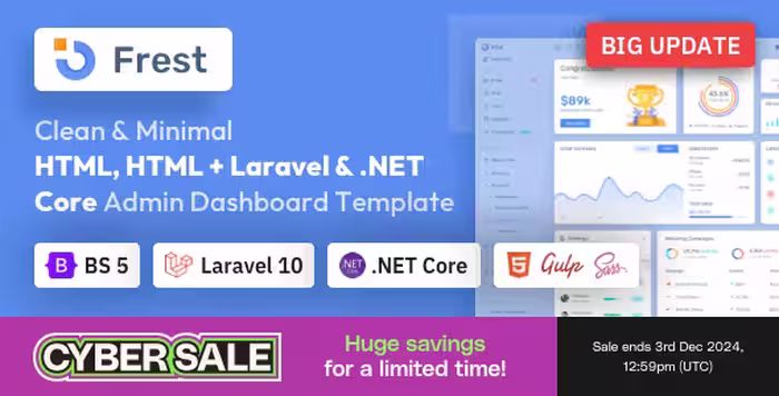 دانلود قالب لاراول و HTML مدیریتی Frest
