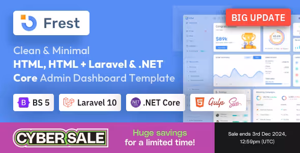 دانلود قالب لاراول و HTML مدیریتی Frest