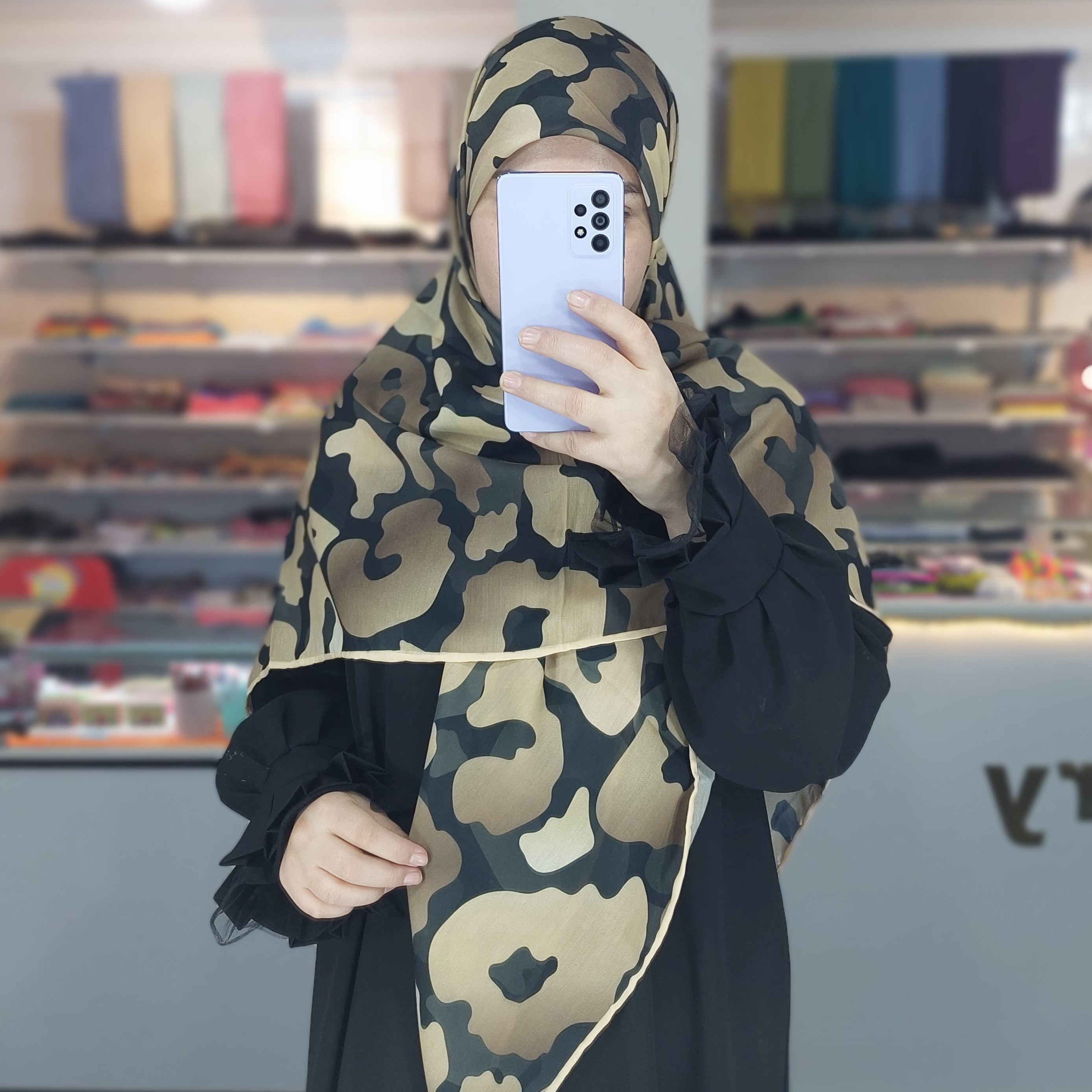 روسری نخی، دور دست دوز،قواره بزرگ