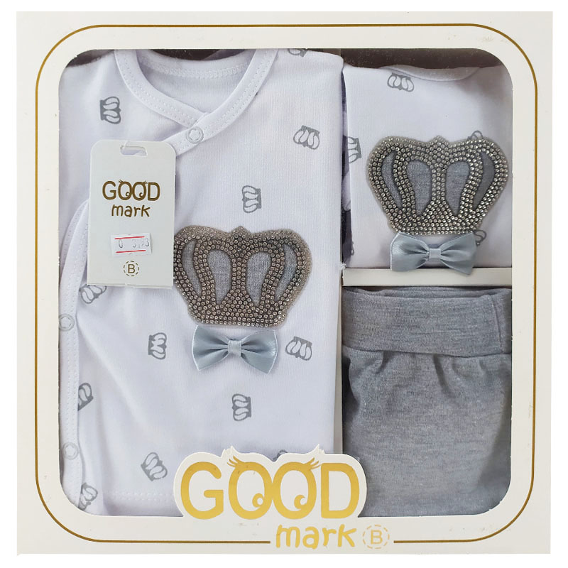 ست 5 تکه بیمارستانی نوزاد تاج نگین دار GoodMark