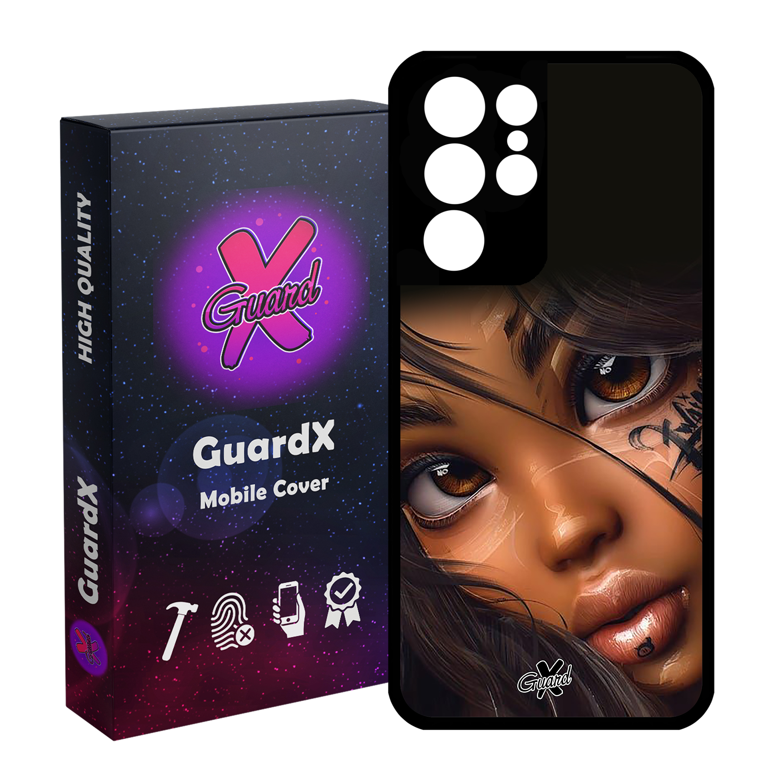 کاور گارد ایکس طرح دختر مدل Glass10365 مناسب برای گوشی موبایل سامسونگ Galaxy S21 Ultra