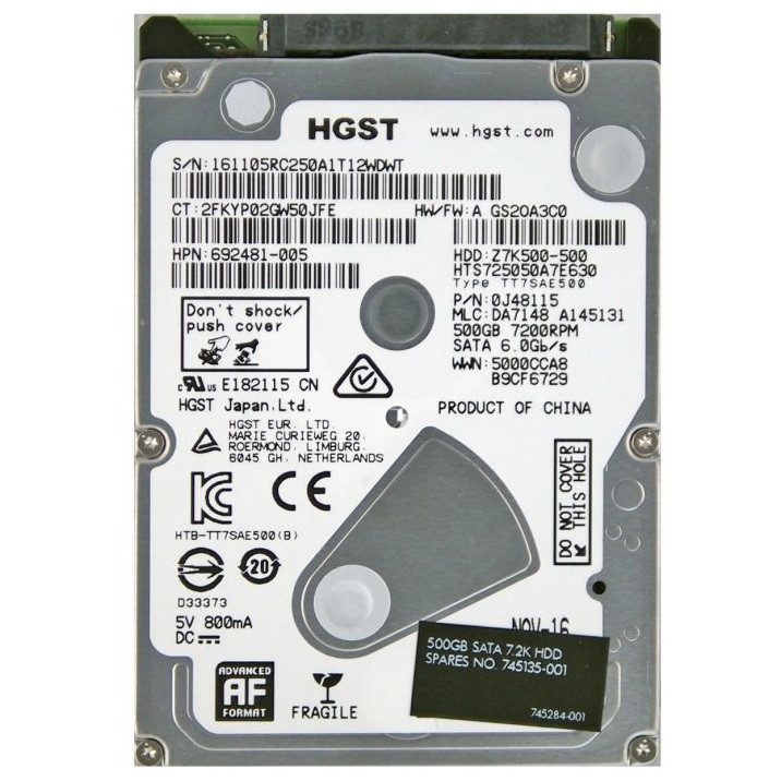 مشخصات، قیمت و خرید هارد دیسک اینترنال اچ جی اس تی مدل Z7K500-500 ظرفیت 500 گیگابایت