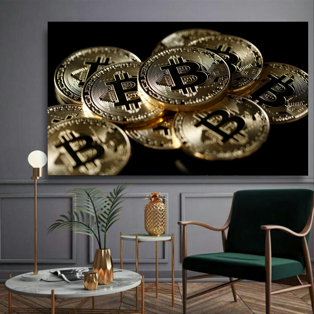  تابلو بوم طرح بیت کوین مدل SDB906