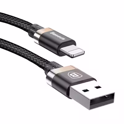 کابل تبدیل USB به لایتنینگ باسئوس مدل CALGB-A1V GOLDEN BELT طول 1.5 متر
