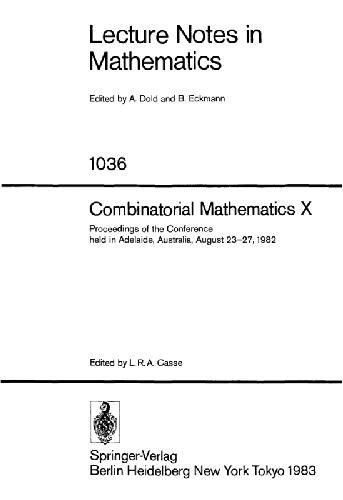 خرید و دانلود نسخه کامل کتاب Combinatorial Mathematics X