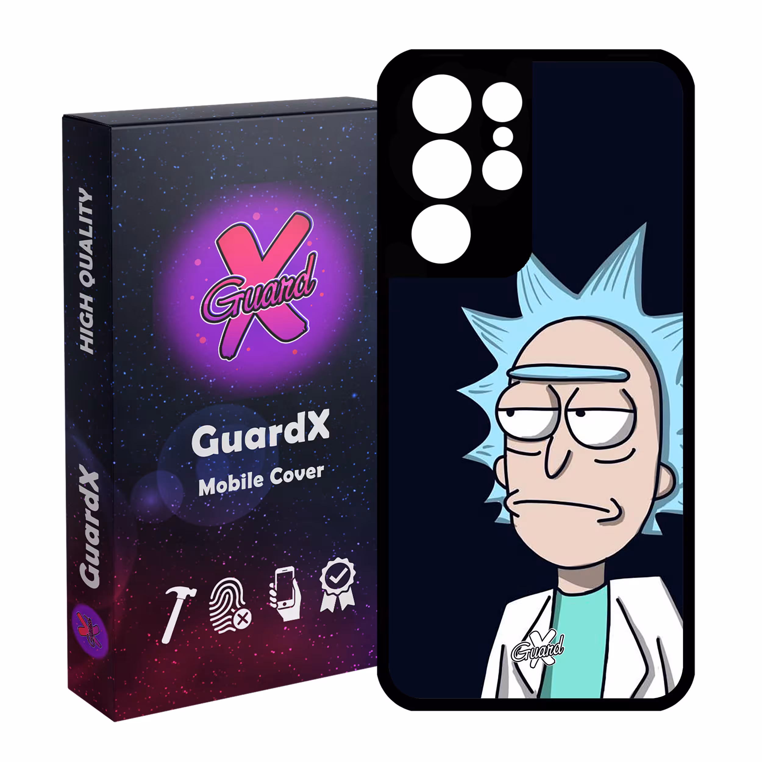 کاور گارد ایکس طرح Rick and Morty مدل Glass10030 مناسب برای گوشی موبایل سامسونگ Galaxy S21 Ultra