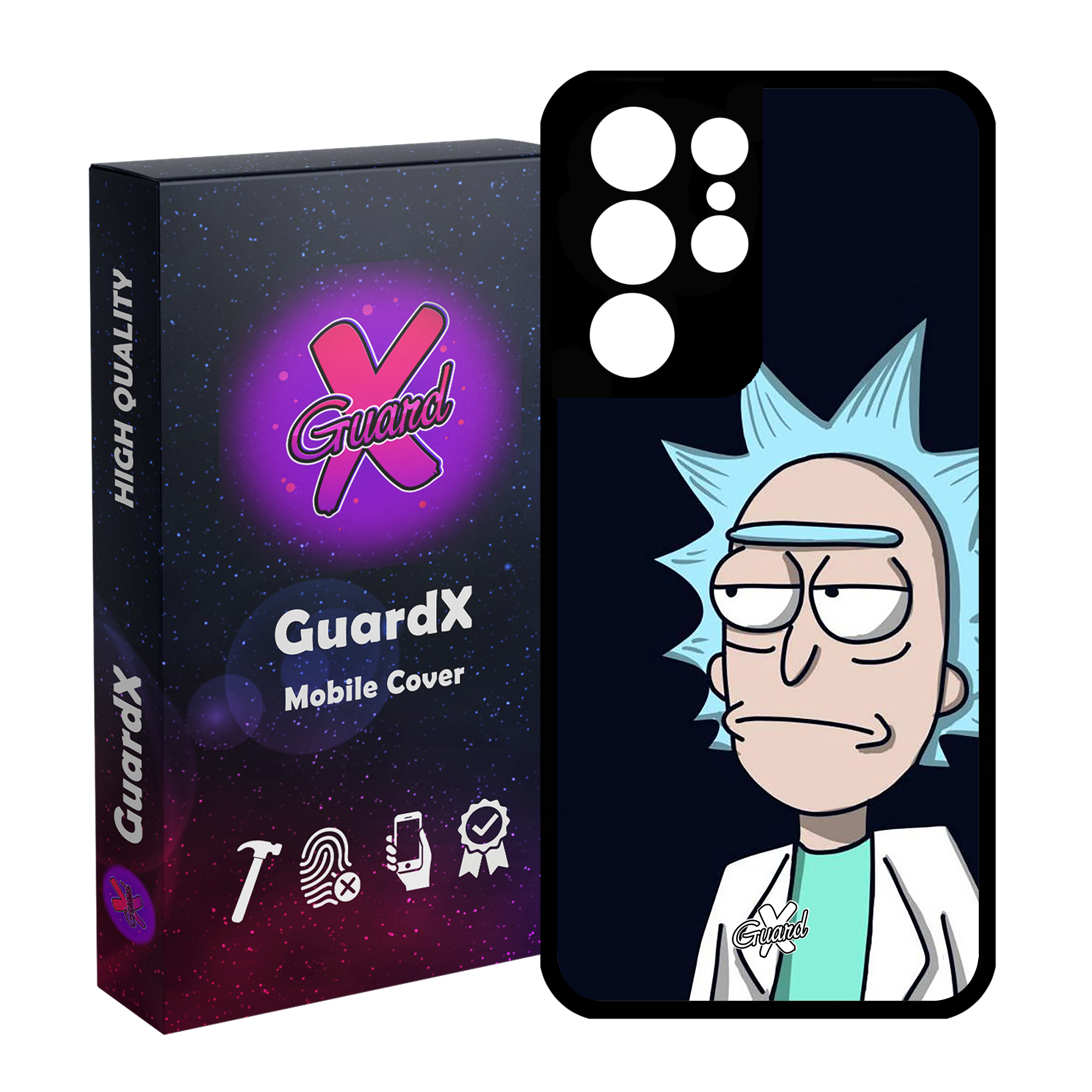 کاور گارد ایکس طرح Rick and Morty مدل Glass10030 مناسب برای گوشی موبایل سامسونگ Galaxy S21 Ultra