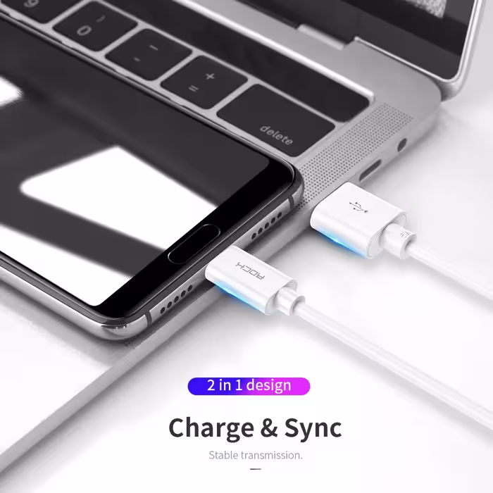کابل تبدیل USB به USB-C راک مدل RCB0543 طول 1.5 متر  بسته 2 عددی 