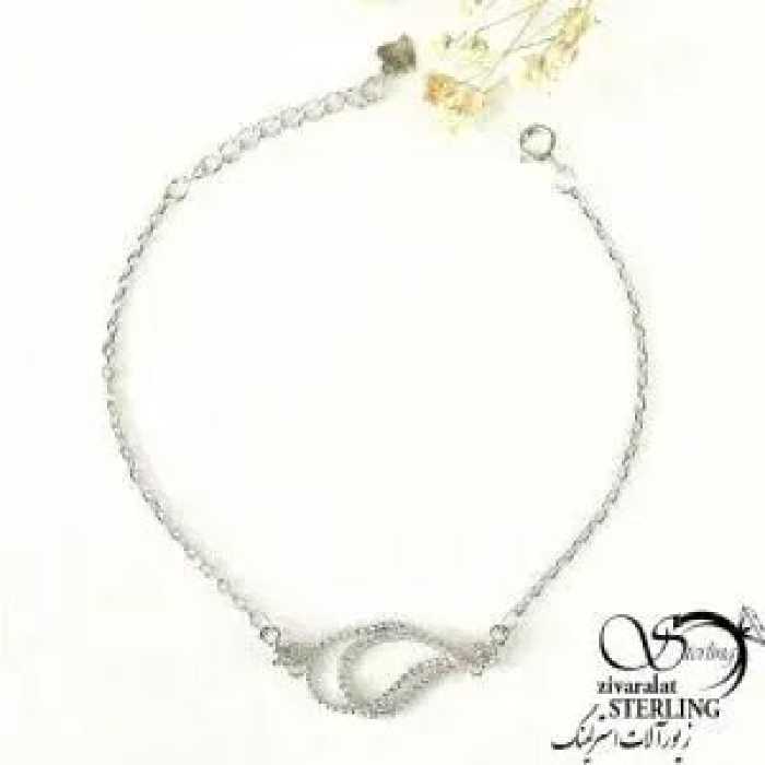 دستبند نقره طرح اشکی نقره ایتالیا کد 8445