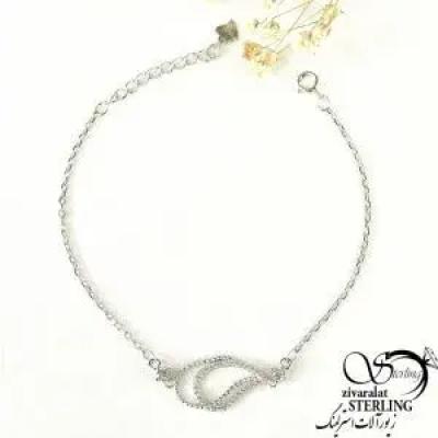 دستبند نقره طرح اشکی نقره ایتالیا کد 8445