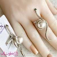انگشتر دخترانه YSX مدل مار نقره ای و مروارید کد 1391-1
