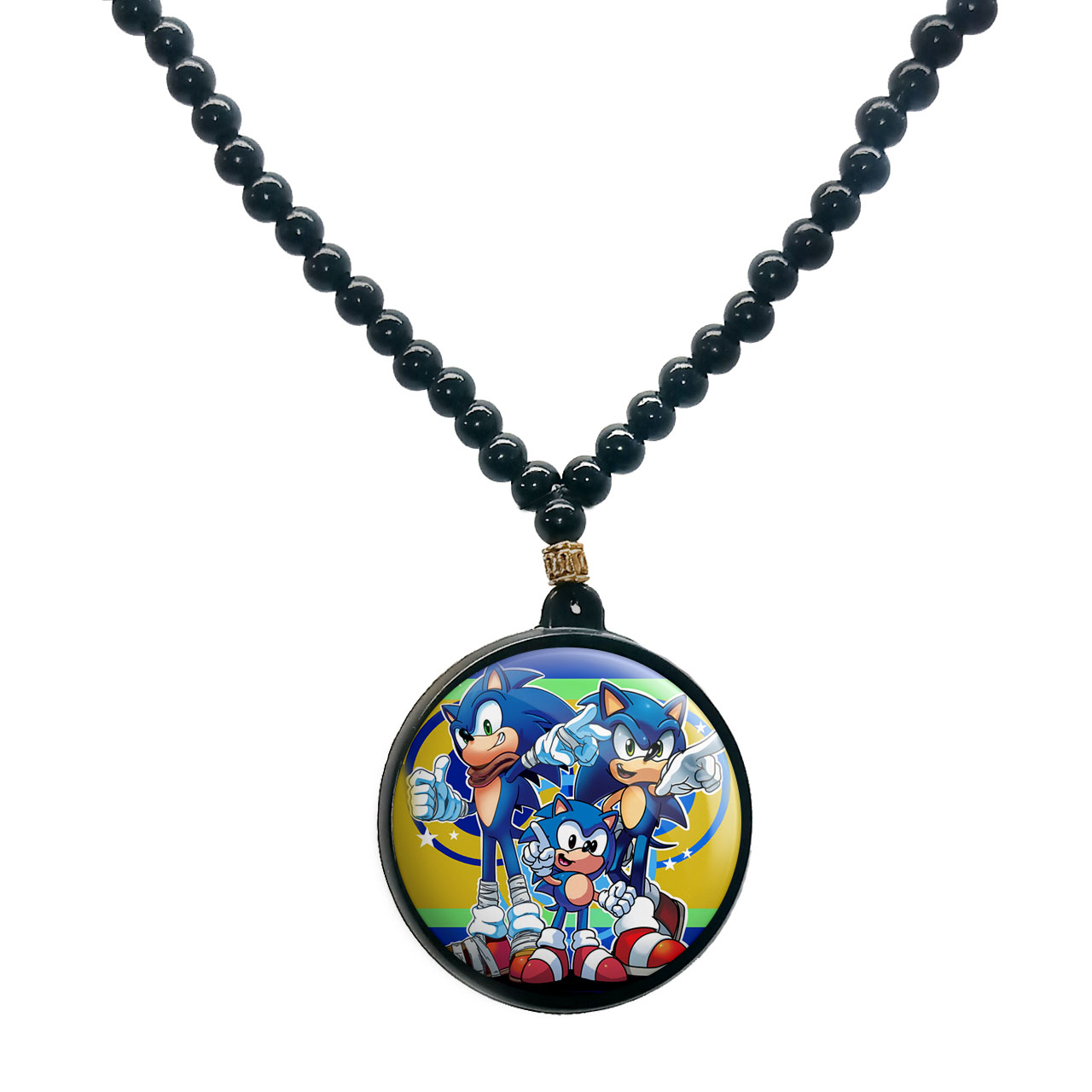 گردنبند پرمانه طرح سونیک کد pmd.14906 مدل دو طرفه