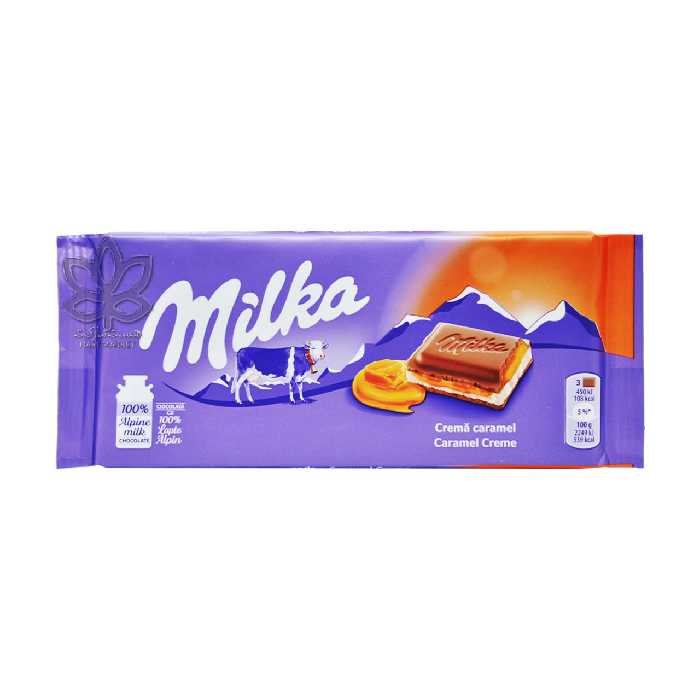 شکلات شیری با کرم کارامل 100 گرم میلکا - milka
