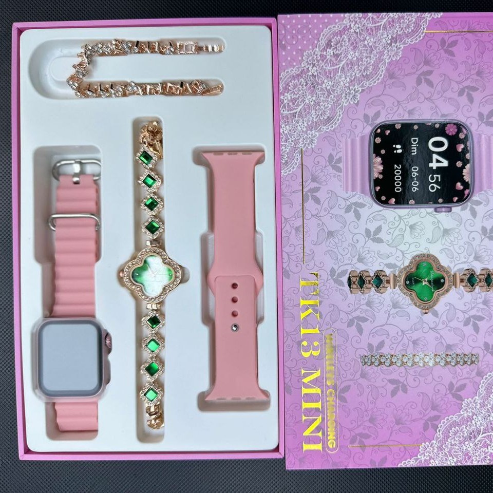 پک ساعت هوشمند tk13 mini همراه با ساعت عقربه ای و دستبند و ساعت هوشمند امولد قیمت 1599000تومان فروش به صورت تک و عمده