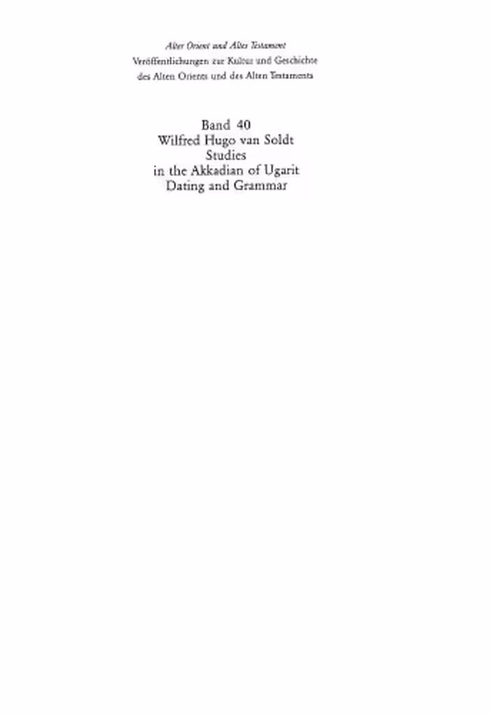 خرید و دانلود نسخه کامل کتاب Studies in the Akkadian of Ugarit