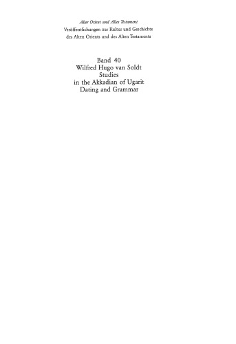خرید و دانلود نسخه کامل کتاب Studies in the Akkadian of Ugarit