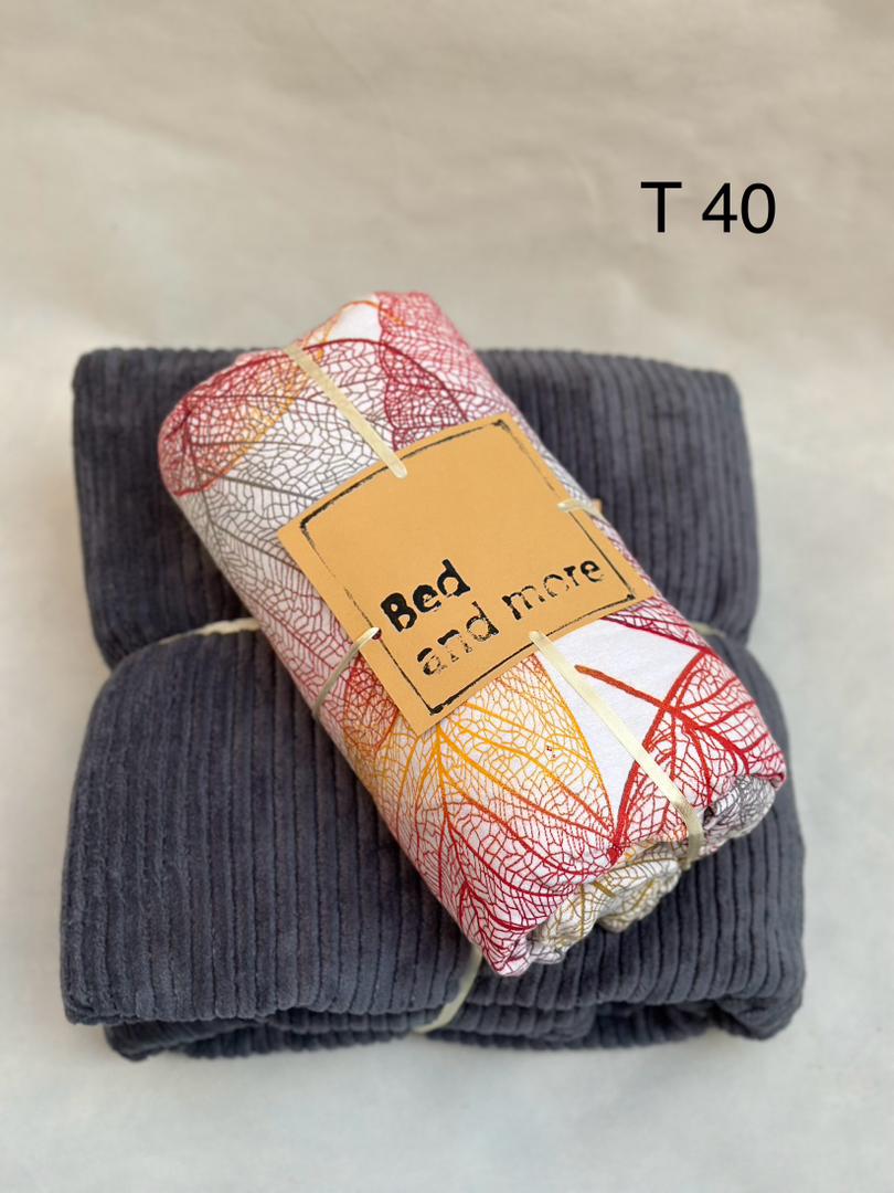 ست پتو و روتختی دونفره چهارتکه کدT40 (کاور تشک،پتو،دوعدد روبالشتی)