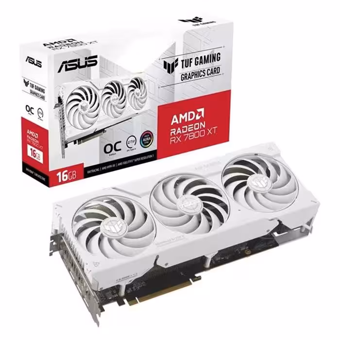 کارت گرافیک ایسوس مدل TUF RX7800XT حافظه 16گیگابایت رنگ سفید