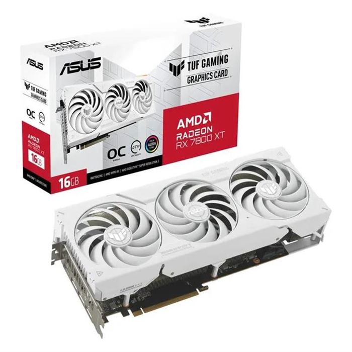 کارت گرافیک ایسوس مدل TUF RX7800XT حافظه 16گیگابایت رنگ سفید