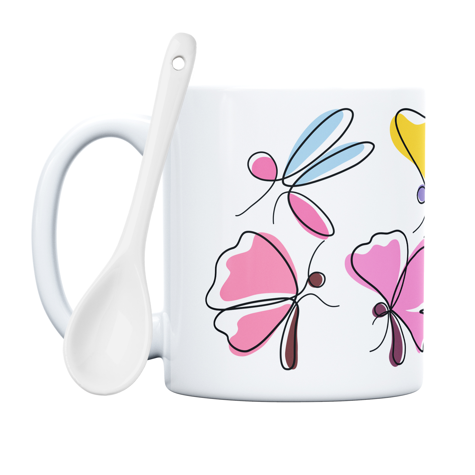 ماگ طرح حشره مدل پروانه‌های رنگی 