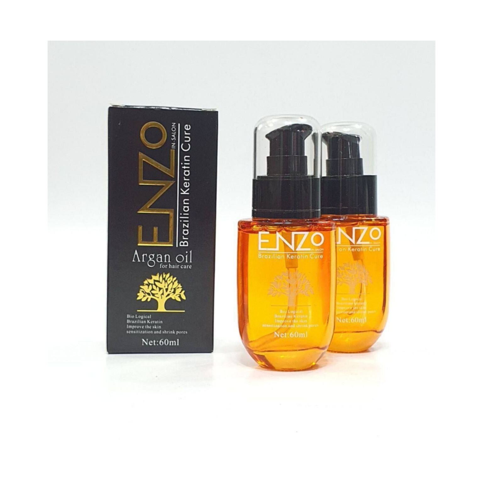 شارژ مجدد بهترین روغن ارگان روغن آرگان کراتینه انزو ENZO پک دو عددی