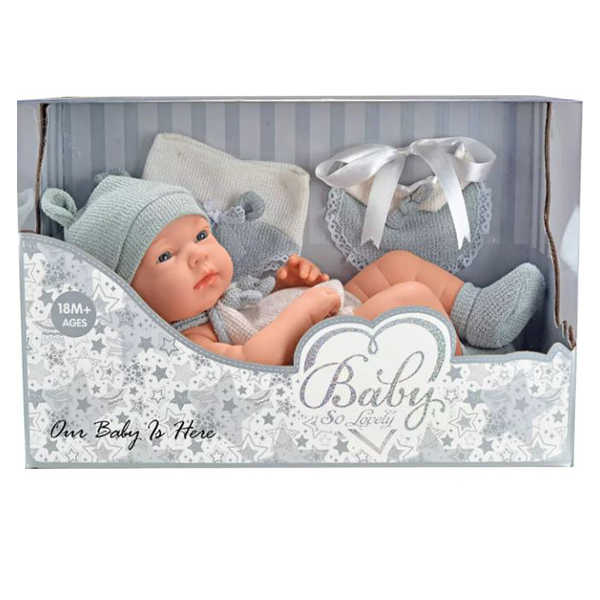 عروسک طرح نوزاد مدل baby so lovely کد 204 ارتفاع 35 سانتی متر