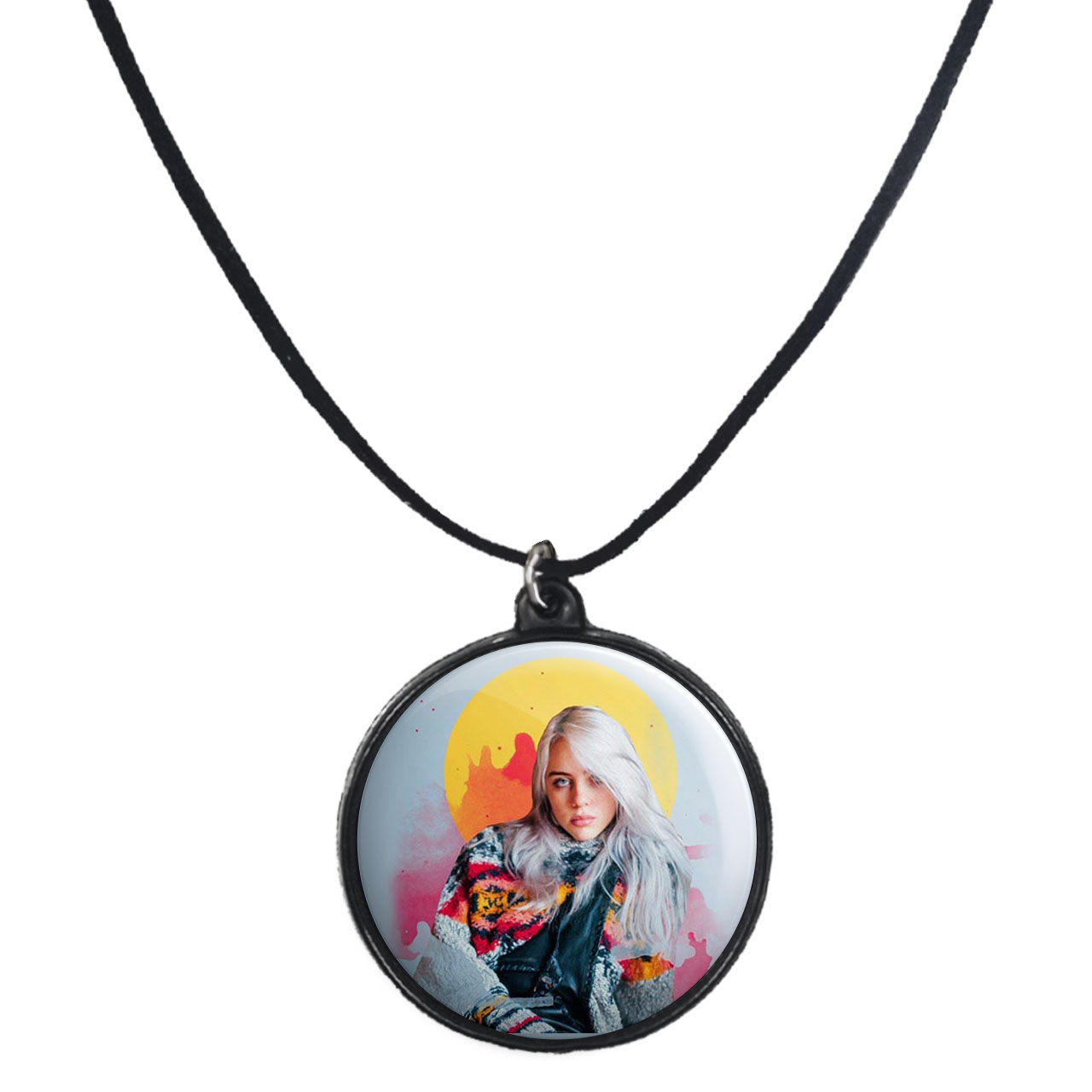 گردنبند پرمانه طرح بیلی آیلیش کد pmb.7591 مدل دو طرفه