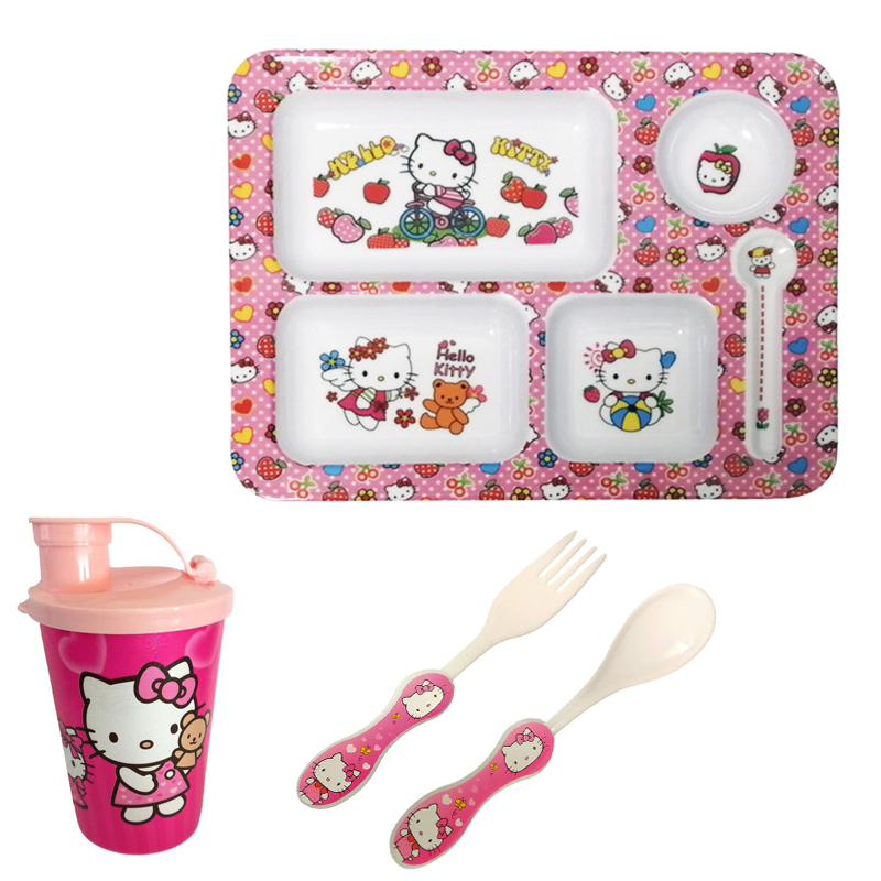 سرویس غذا خوری 4 پارچه کودک طرح کیتی کد Rbay1