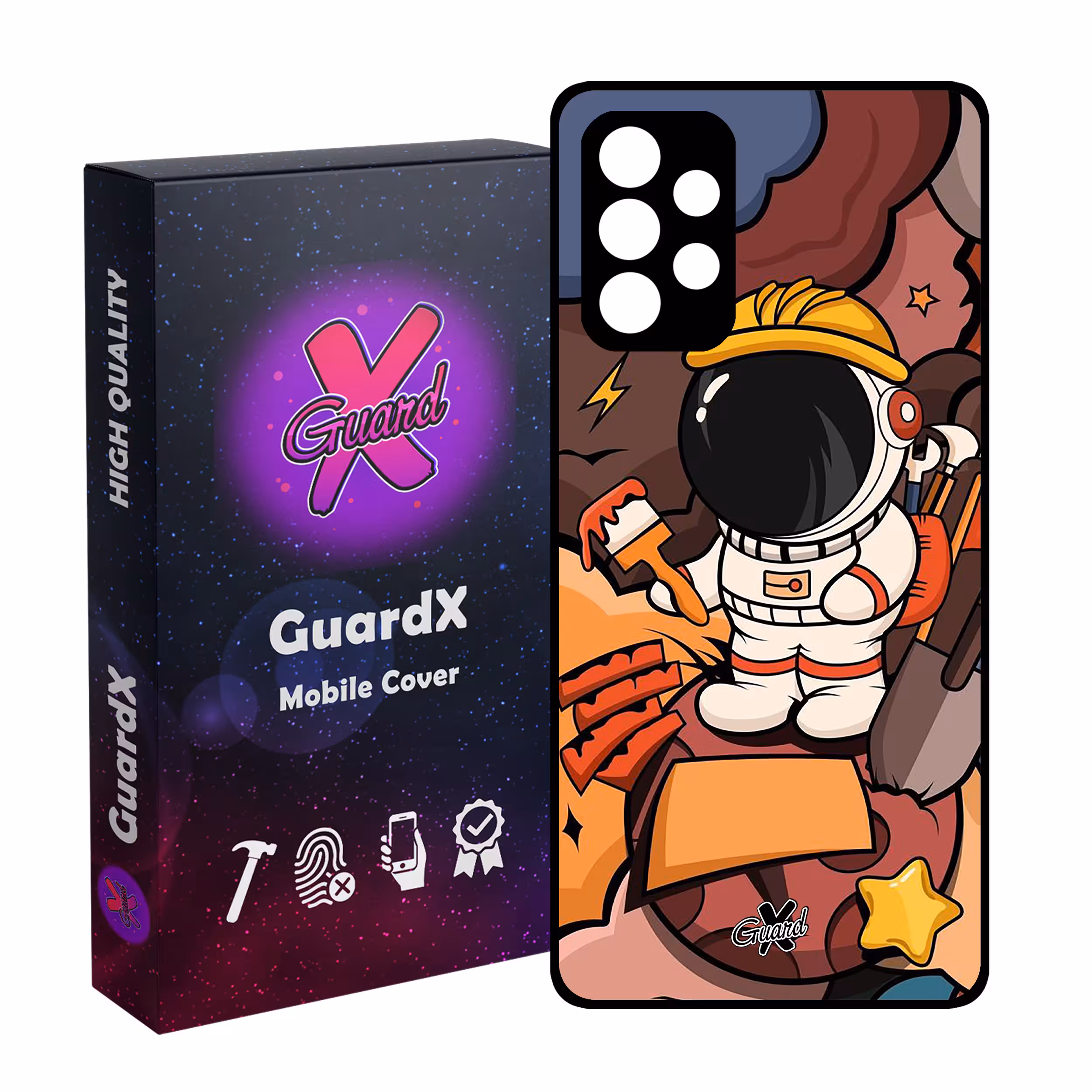 کاور گارد ایکس طرح فضانورد مدل Glass10394 مناسب برای گوشی موبایل سامسونگ Galaxy A32 4G