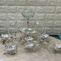 هفت سین 4 تیکه لوتوس آلمینیومی نقره ای