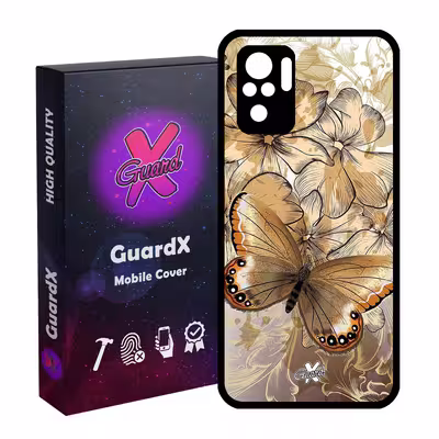 کاور گارد ایکس طرح پروانه مدل Glass10272 مناسب برای گوشی موبایل شیائومی Redmi Note 10 4G / Note 10S