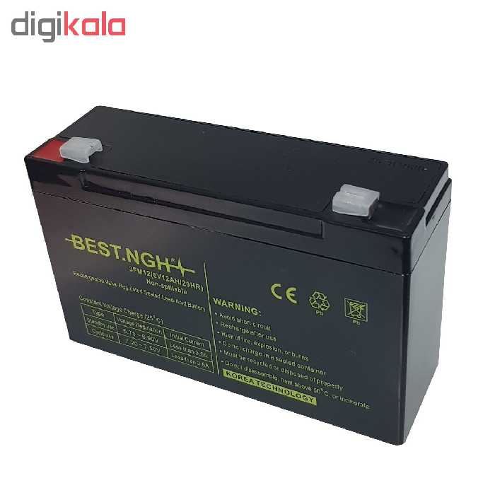 باتری یو پی اس 6 ولت 12 آمپر ساعت بست ان جی اچ مدل 3FM12
