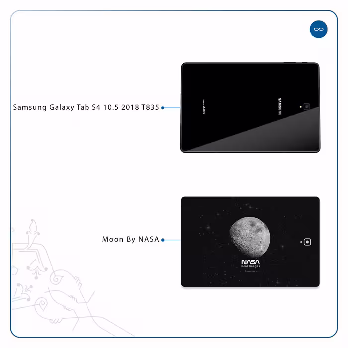 برچسب پوششی ماهوت مدل Moon-By-NASA مناسب برای تبلت سامسونگ Galaxy Tab S4 10.5 2018 T835