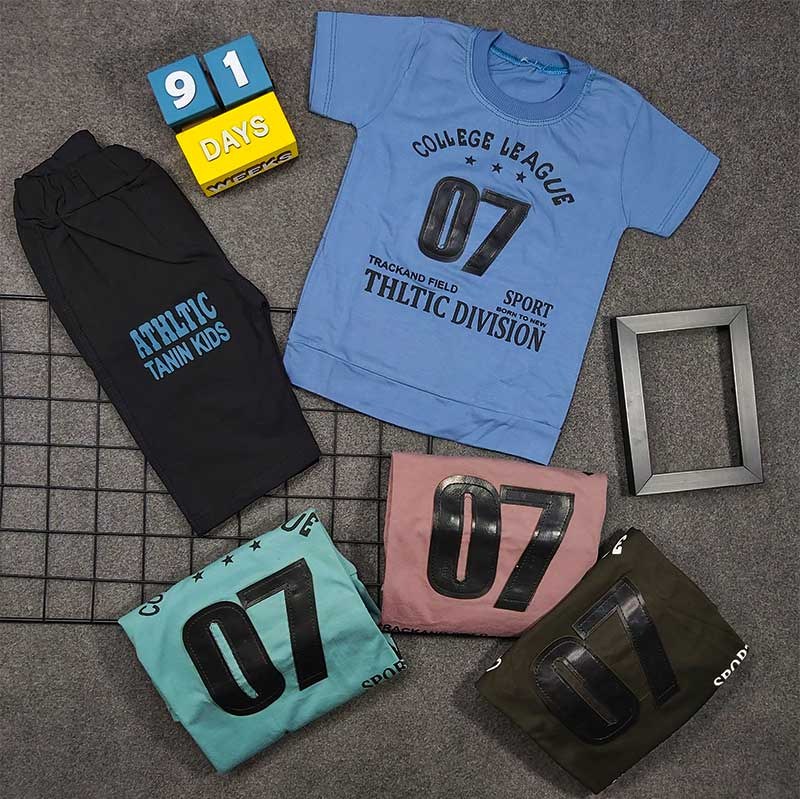 تیشرت شلوارک پسرانه طرح 07  مناسب سن 1 تا 8سال