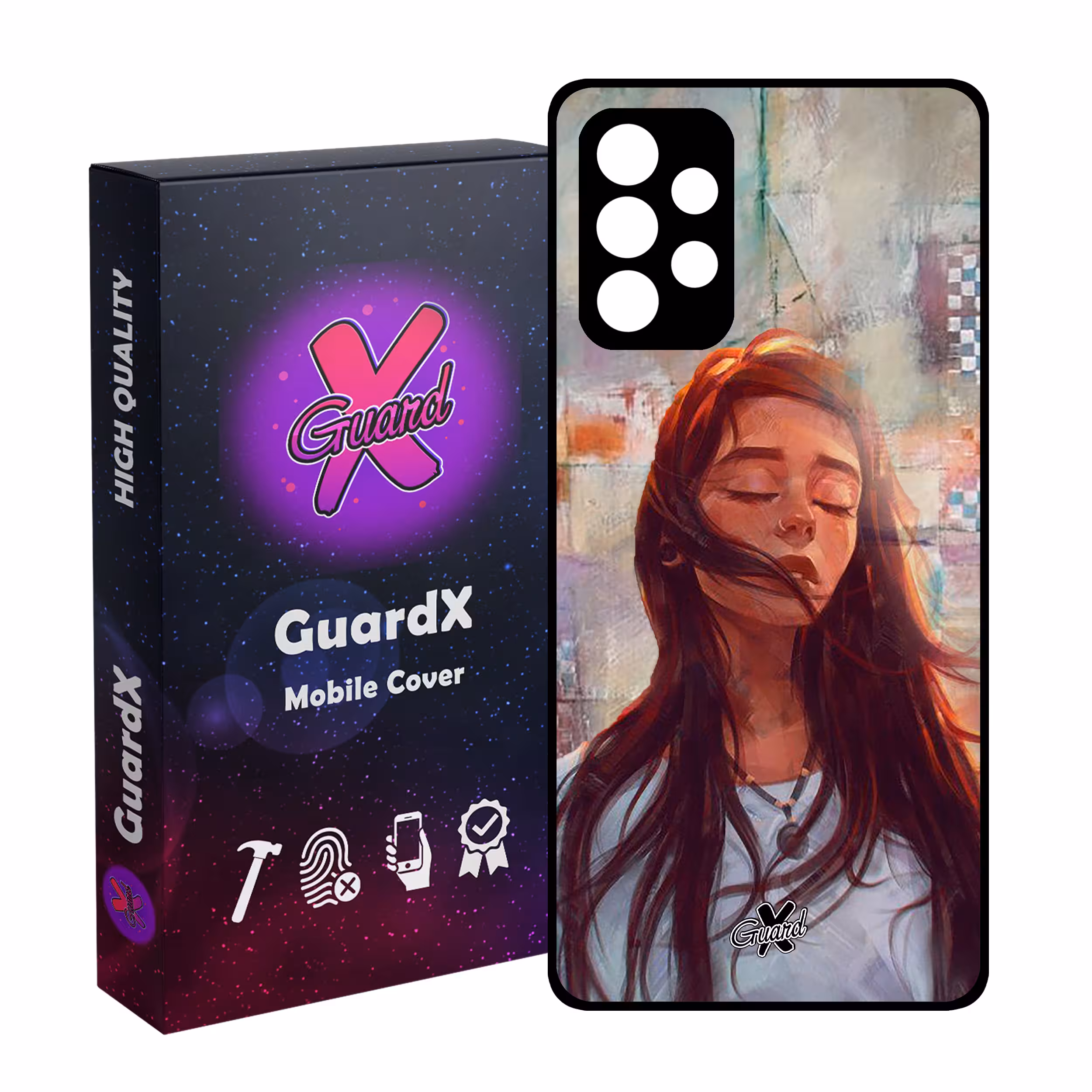 کاور گارد ایکس طرح Girl مدل Glass10056 مناسب برای گوشی موبایل سامسونگ Galaxy A32 5G