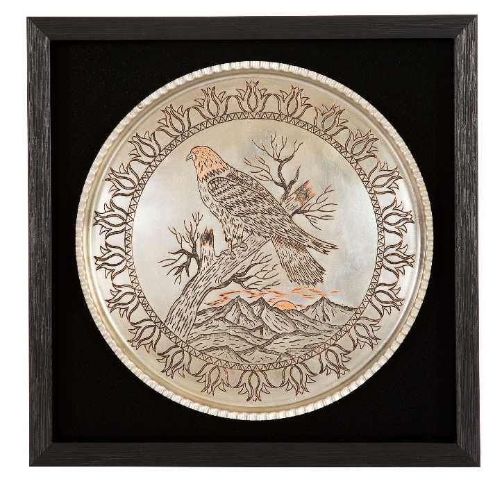 تابلو قلمزنی مسی طرح عقاب