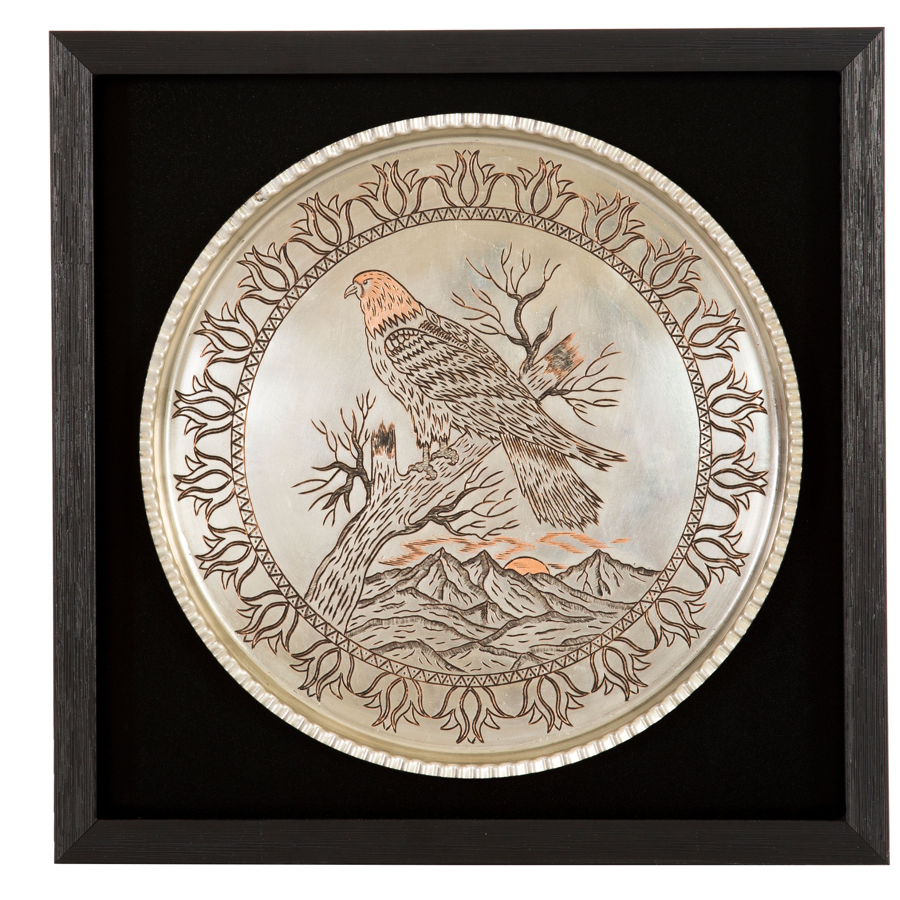 تابلو قلمزنی مسی طرح عقاب