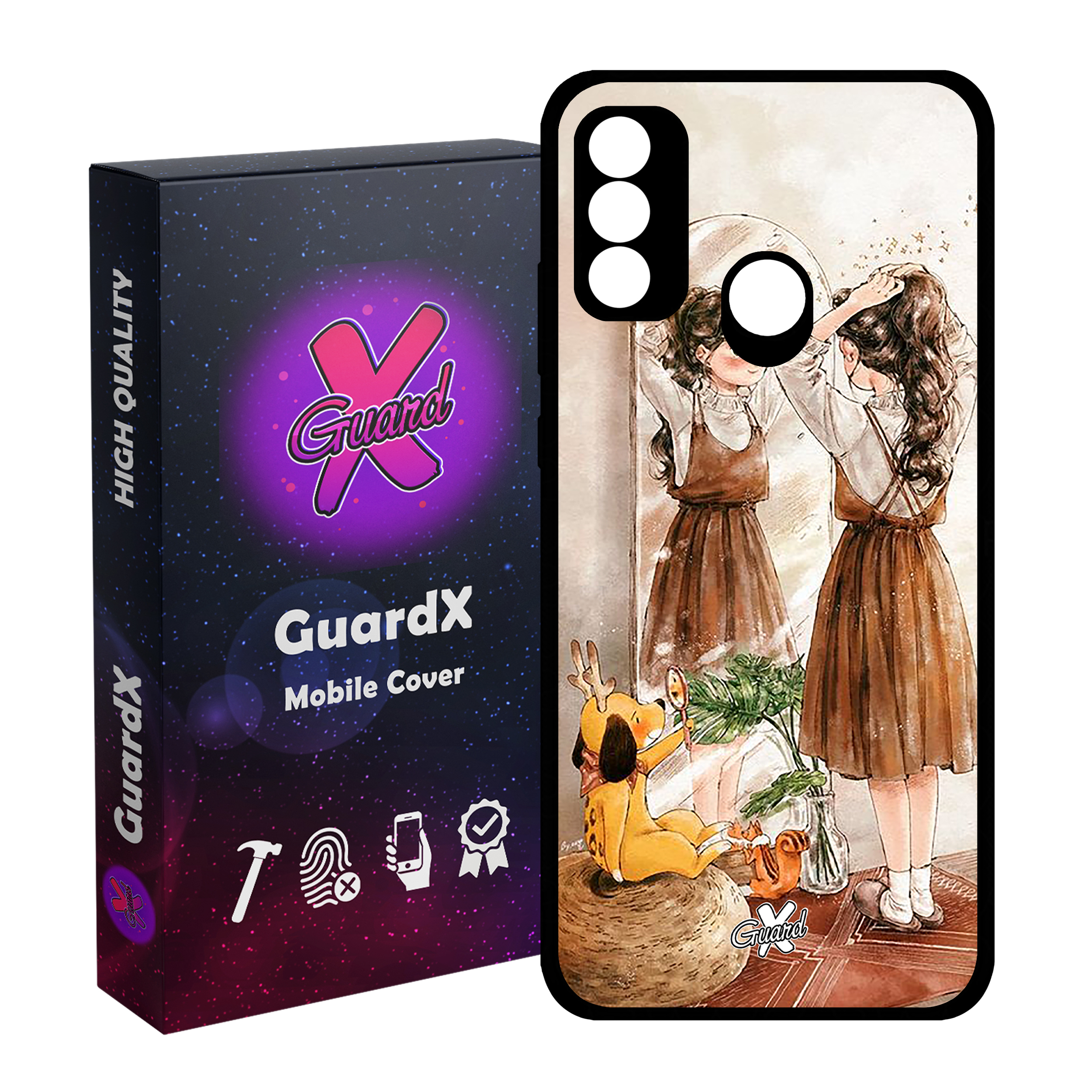 کاور گارد ایکس طرح Girl مدل Glass10306 مناسب برای گوشی موبایل هوآوی P Smart 2020