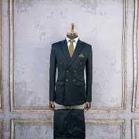 کت و شلوار دبل برست مردانه کاردین ترک سبز تیره سایز 44تا56