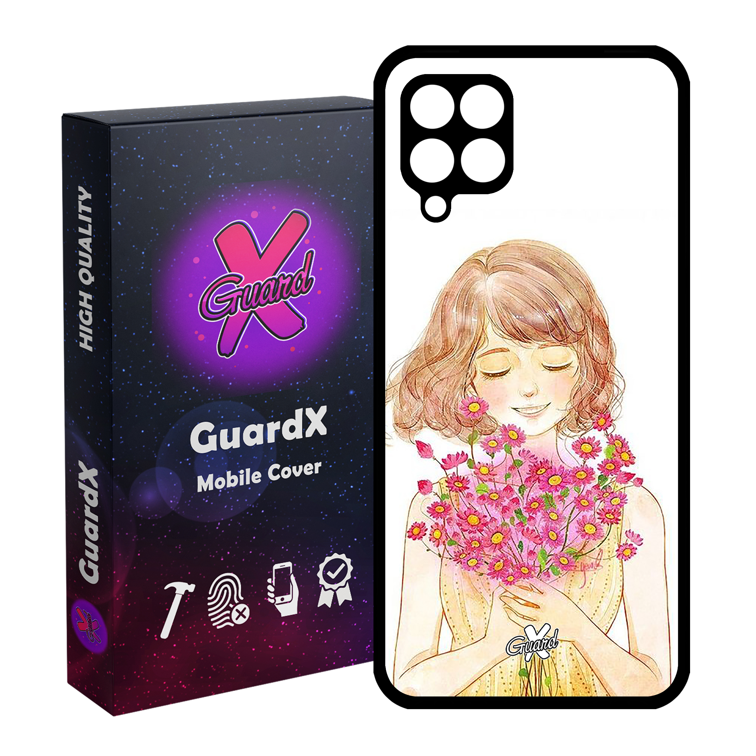 کاور گارد ایکس طرح دختر مدل Glass10239 مناسب برای گوشی موبایل سامسونگ Galaxy A12