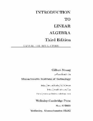 خرید و دانلود نسخه کامل کتاب Solutions manual: Introduction to linear algebra