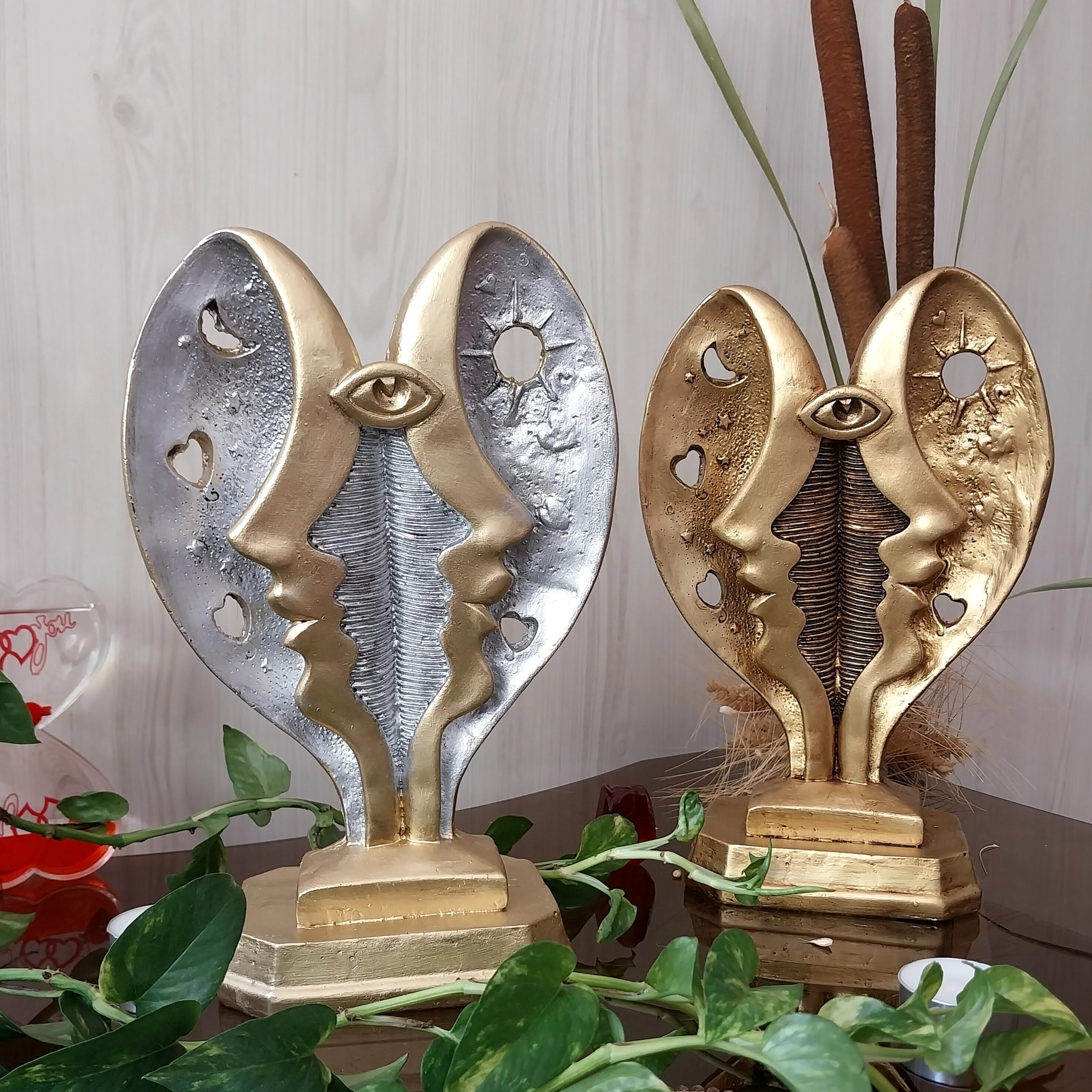 مجسمه و تندیس کادویی چشم نظر خاص پلی استر طلایی و طلایی نقره ای
