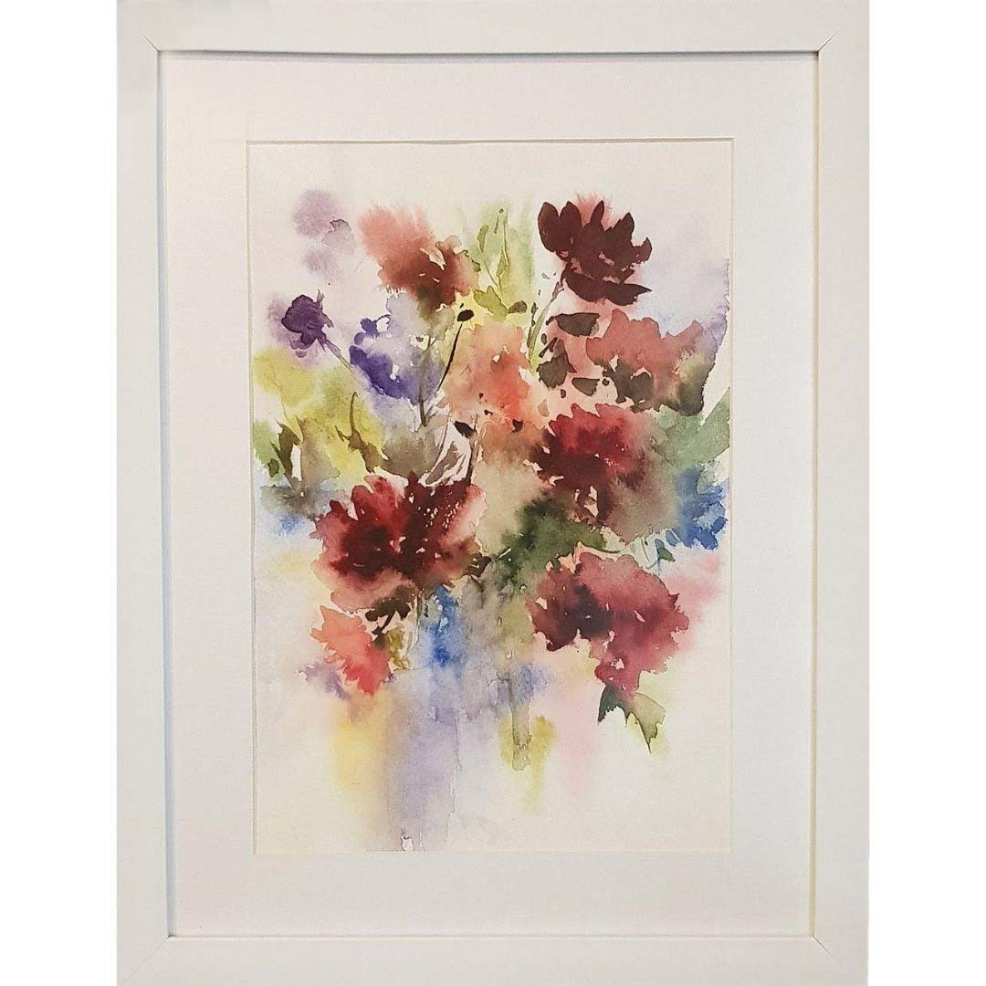 تابلو نقاشی آبرنگ مدل باغ گل