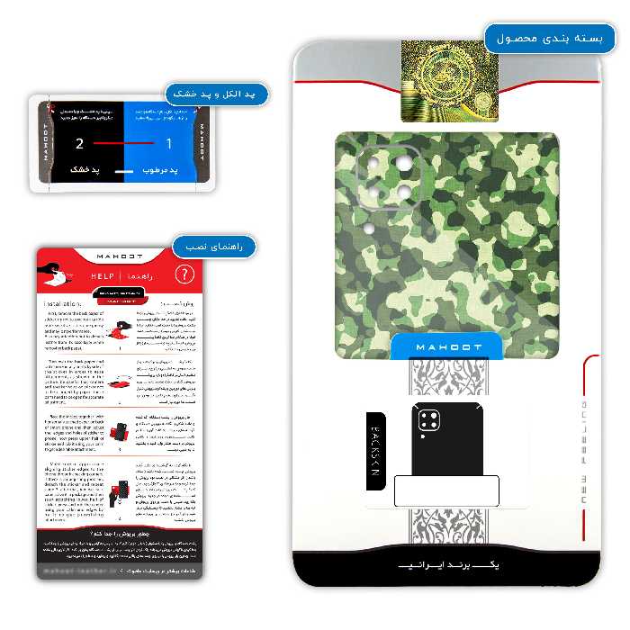 برچسب پوششی ماهوت مدل Army-Green مناسب برای گوشی موبایل سامسونگ Galaxy M01